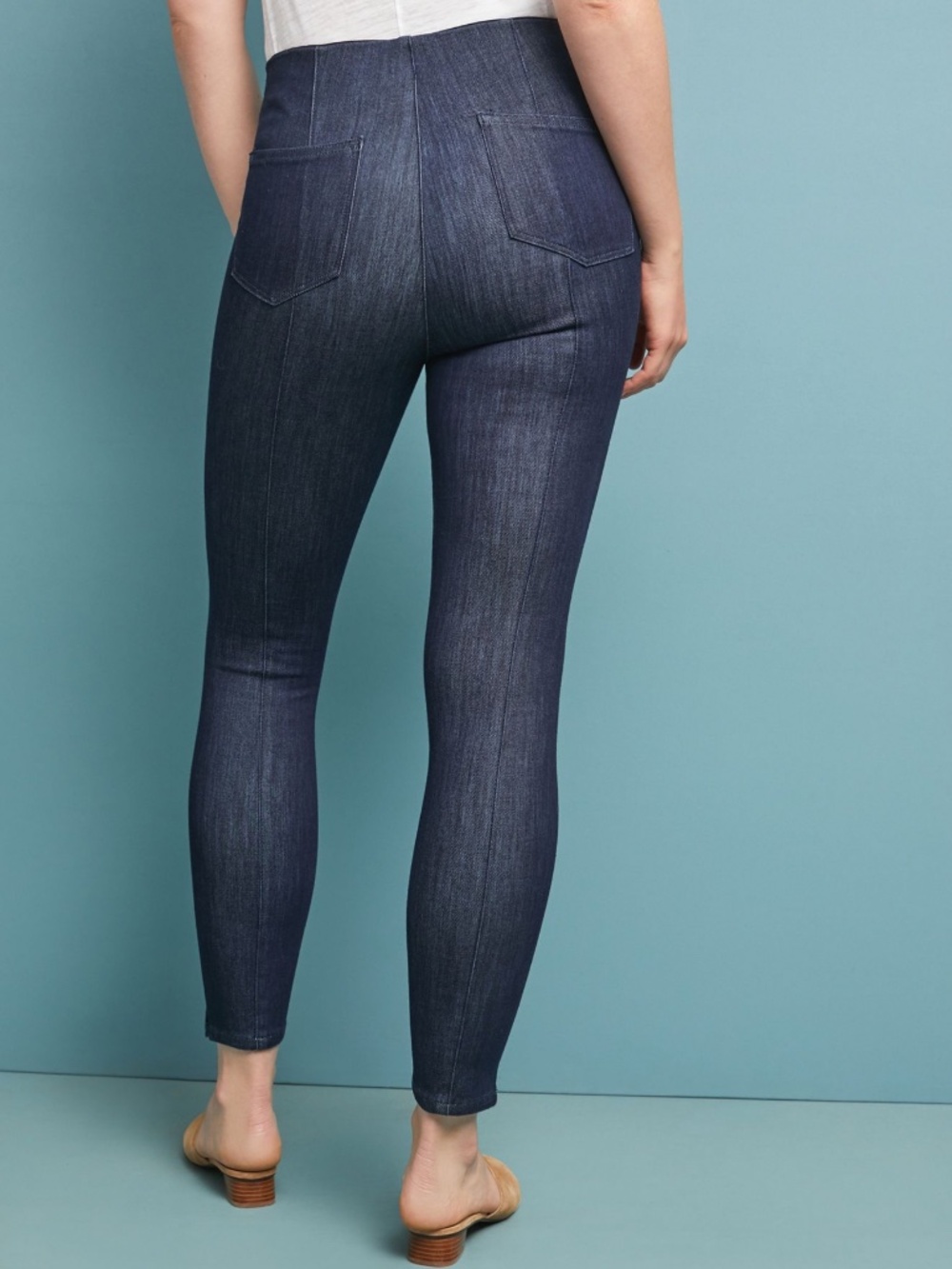 Pilcro High-Rise Performance Denim Leggings Denim Dark Sz 25 - Picture 3 of 13